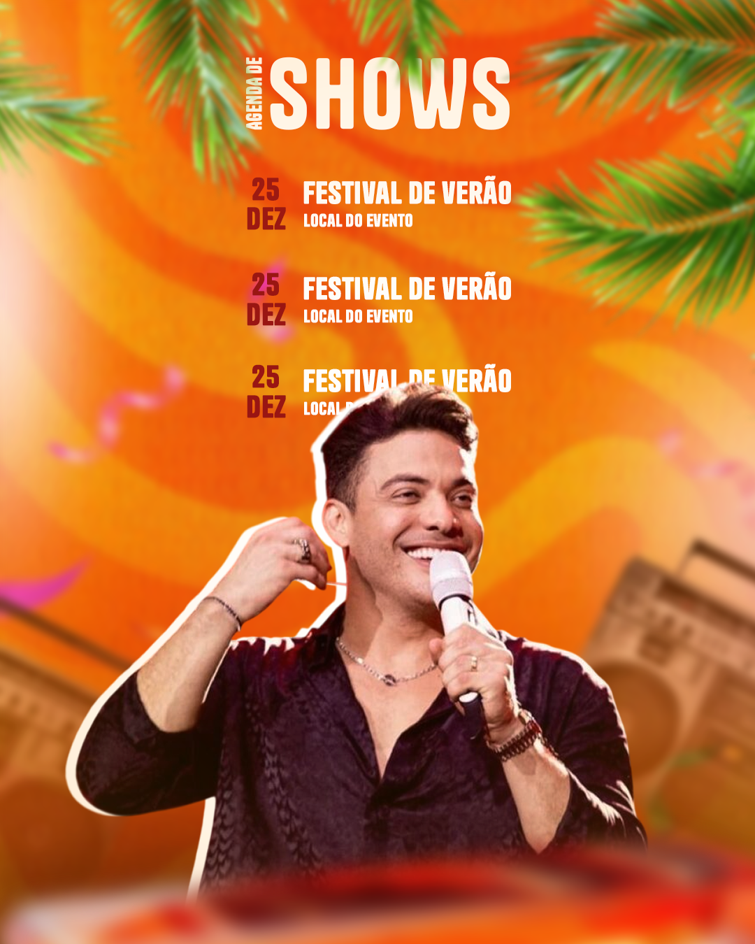 Flyer profissional de evento Wesley Safadão