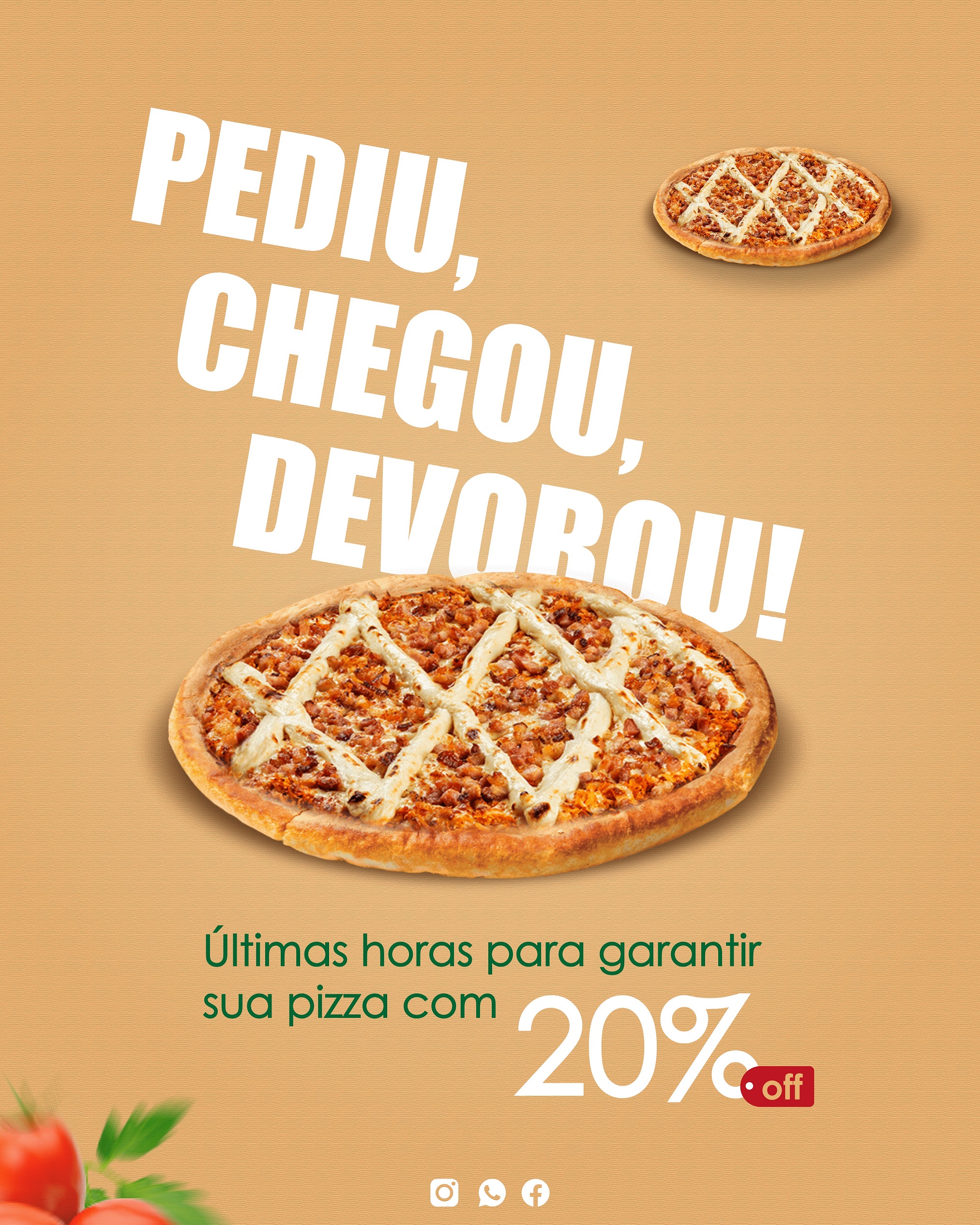 Arte criativa de pizza para redes sociais e criativo de vendas